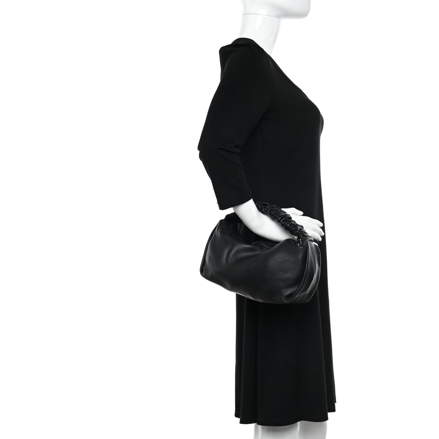 Lambskin Mini Scrunchie Bag Black