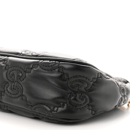 Gucci Calfskin GG Matelasse Chain Handbag Black Natural 10 of 12