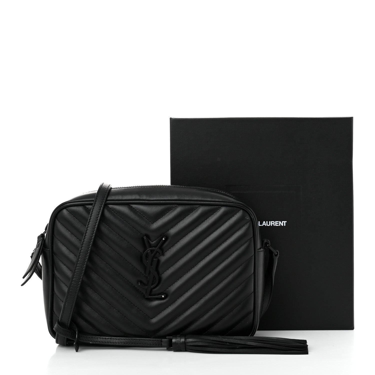 Saint Laurent Calfskin Matelasse Monogram Monochrome Lou Camera Bag Black 13 of 13