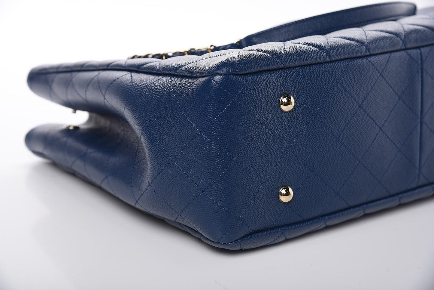 Caviar Quilted Large Classic Shopping Tote Blue