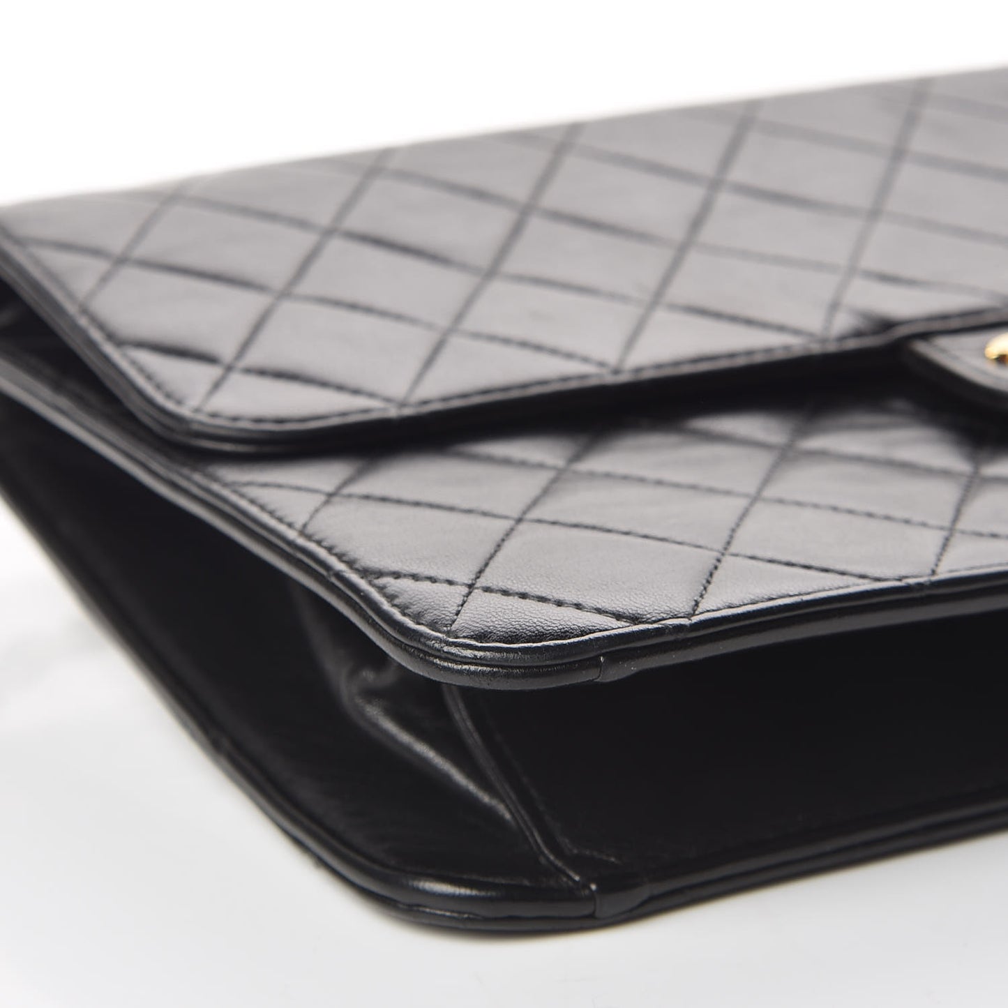 Lambskin Quilted Medium Single Flap Black