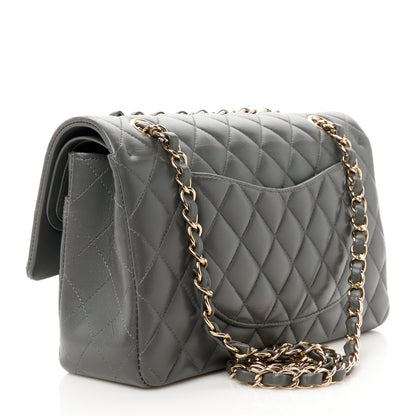 Chanel Lambskin Quilted Medium Double Flap Dark Grey 3 of 11
