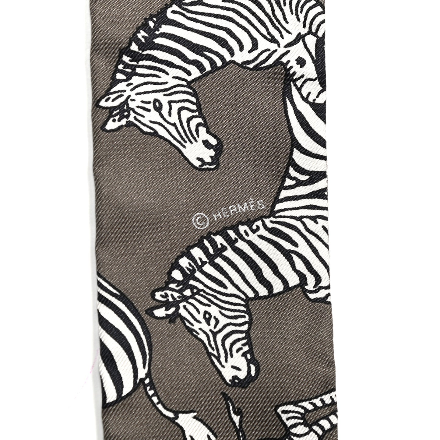 Silk Les Zebres Twilly Gris Taupe Black White