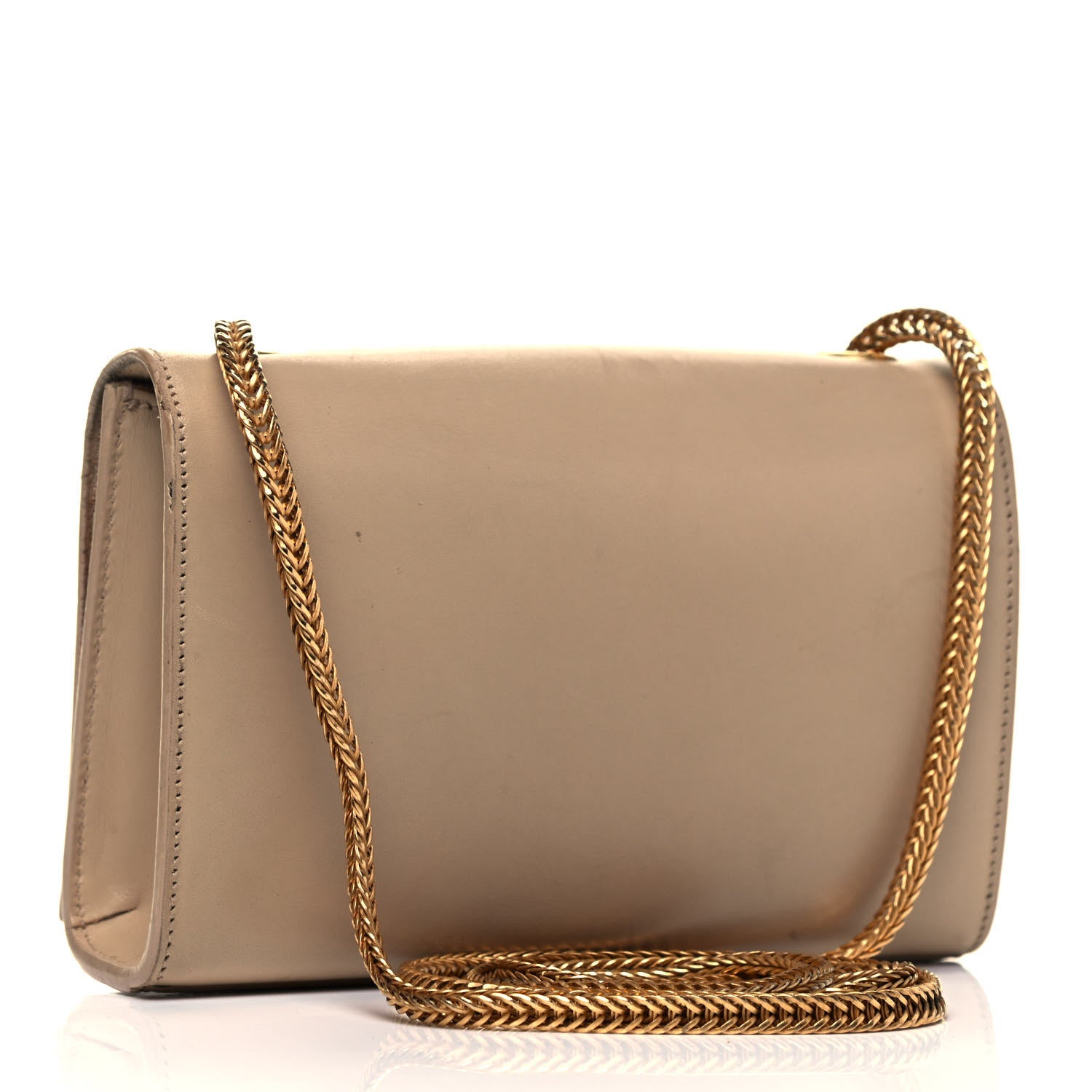 Saint Laurent Smooth Calfskin Small Classic Monogram Kate Tassel Satchel Dark Beige 3 of 10