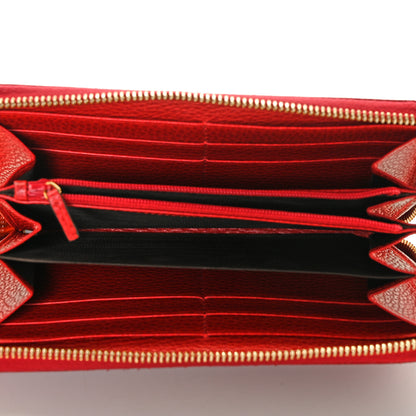 Gucci Dollar Calfskin GG Marmont Zip Around Wallet Hibiscus Red 5 of 10