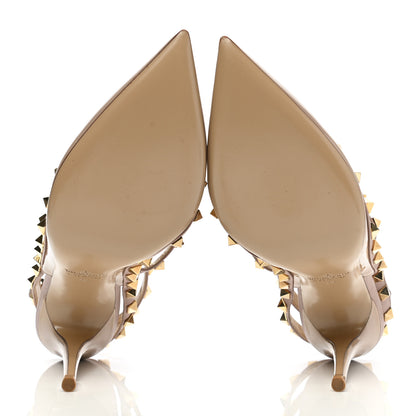 Valentino Garavani Patent Nappa Rockstud Ankle Strap 100mm Pumps 39 Poudre 5 of 9