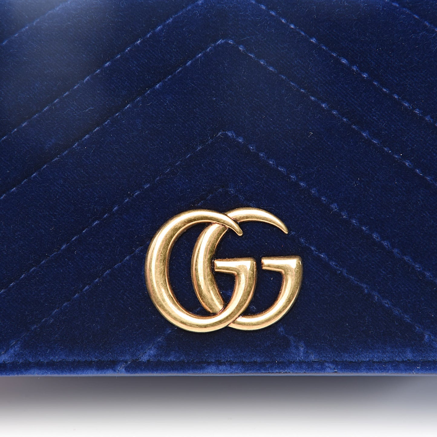 Velvet Matelasse GG Marmont Mini Bag Cobalt Blue