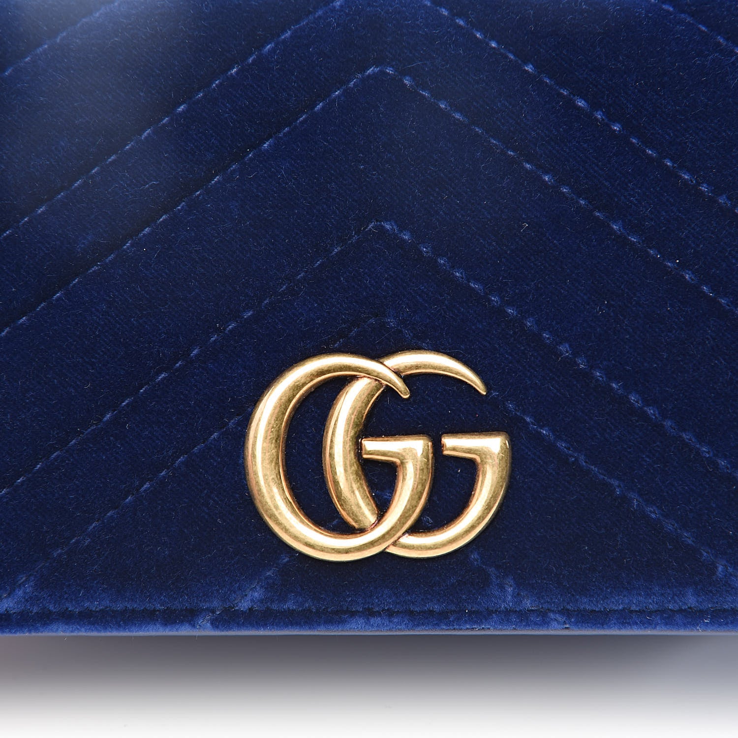Gucci Velvet Matelasse GG Marmont Mini Bag Cobalt Blue 9 of 12