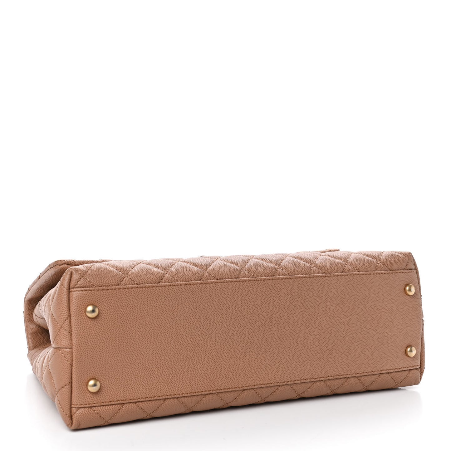 Caviar Lizard Quilted Medium Coco Handle Flap Beige