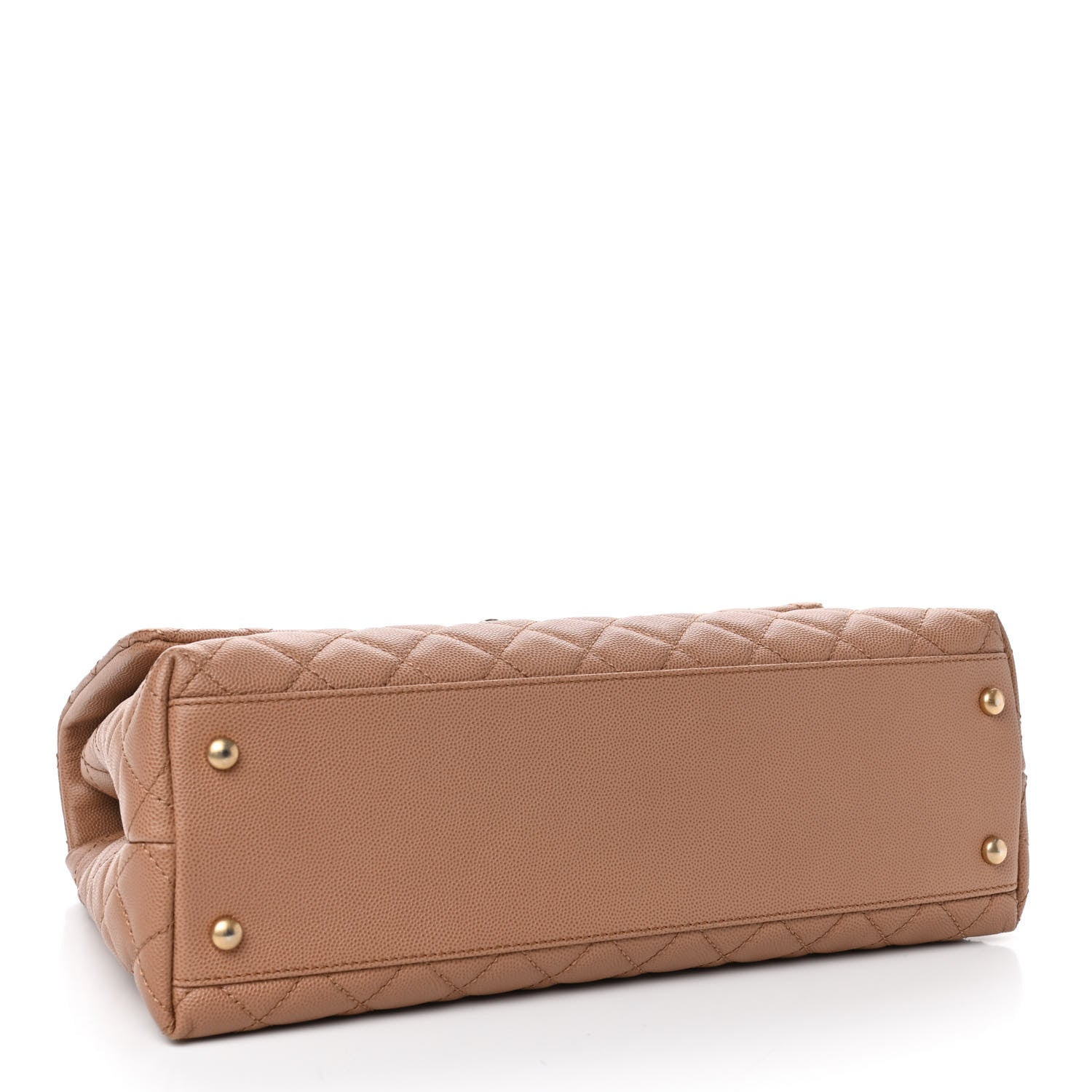 Chanel Caviar Lizard Quilted Medium Coco Handle Flap Beige 3 of 4