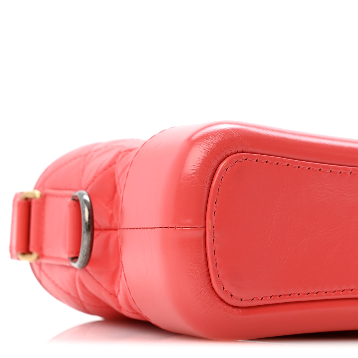 Aged Calfskin Quilted Small Gabrielle Hobo Red