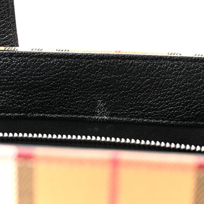 Burberry Goatskin Vintage Check Medium Banner Tote Black 15 of 15
