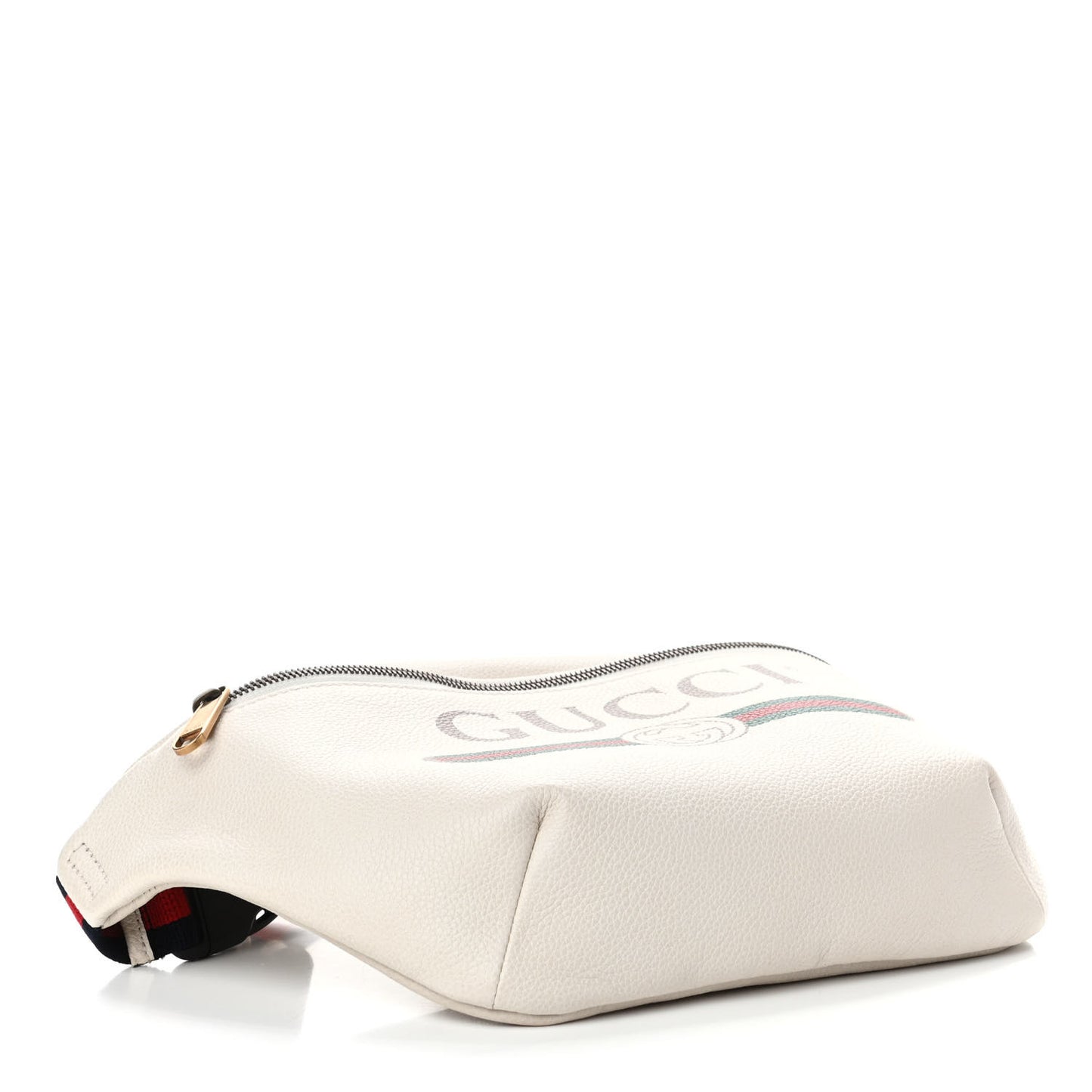 Grained Calfskin Logo Belt Bag White