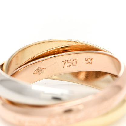 Cartier 18K Pink Yellow White Gold Classic Les Must De Cartier Trinity Ring 53 6.25 4 of 5