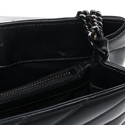 Saint Laurent Calfskin Y Quilted Monogram Small Loulou Chain Satchel Black 14 of 16