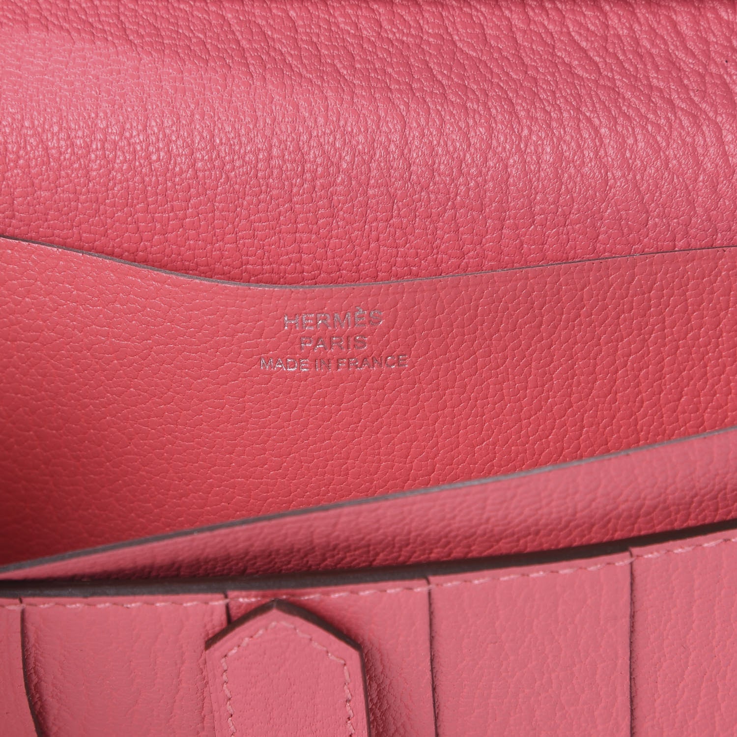 Hermes Chevre Mysore Bearn Gusset Wallet Rose Lipstick 5 of 7