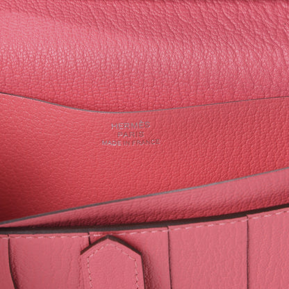 Hermes Chevre Mysore Bearn Gusset Wallet Rose Lipstick 5 of 7