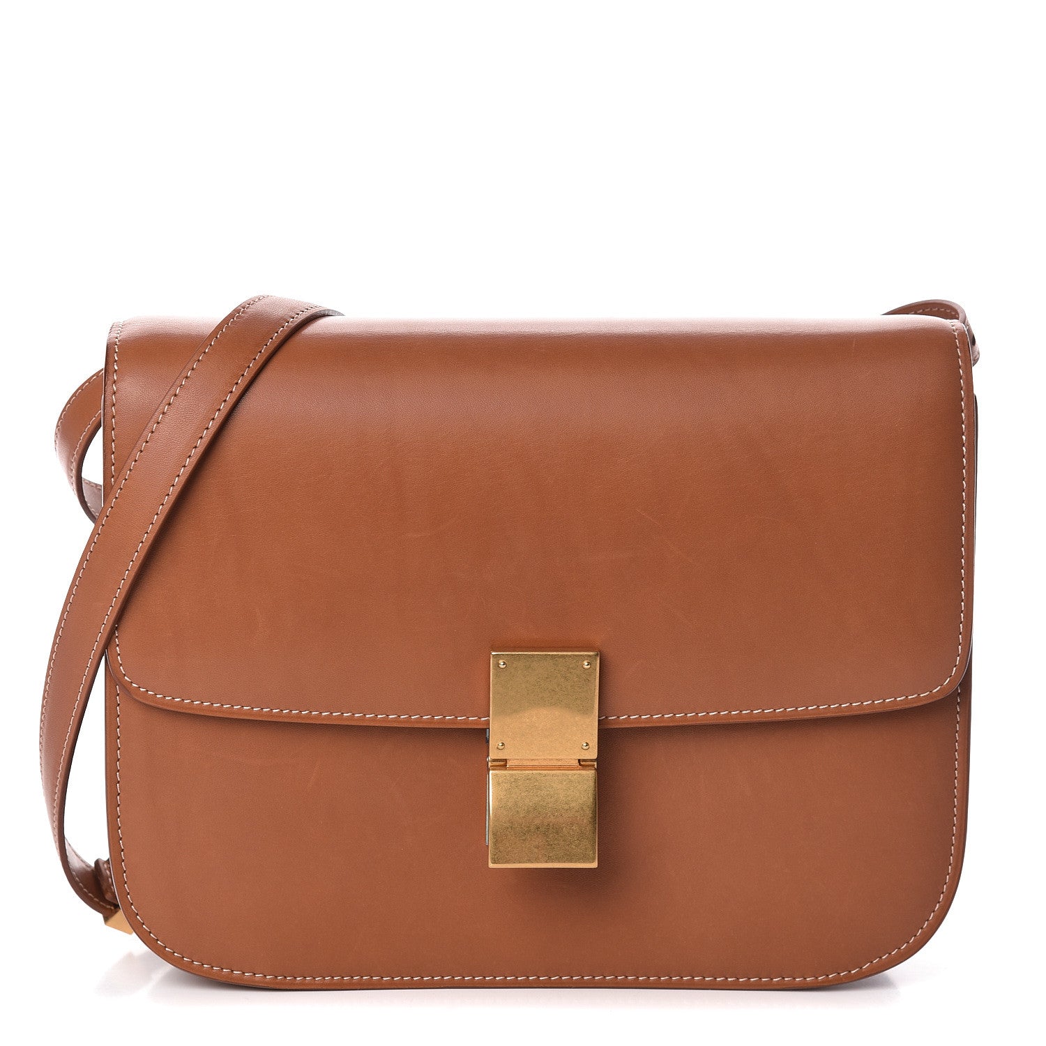Celine Smooth Calfskin Medium Classic Box Flap Bag Camel 1 of 9