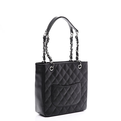 Chanel Caviar Quilted Petit Shopping Tote PST Black 2 of 10
