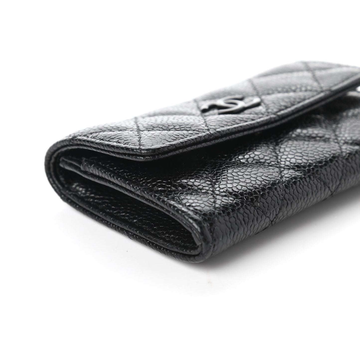 Caviar Quilted Incognito Flap Card Holder Black