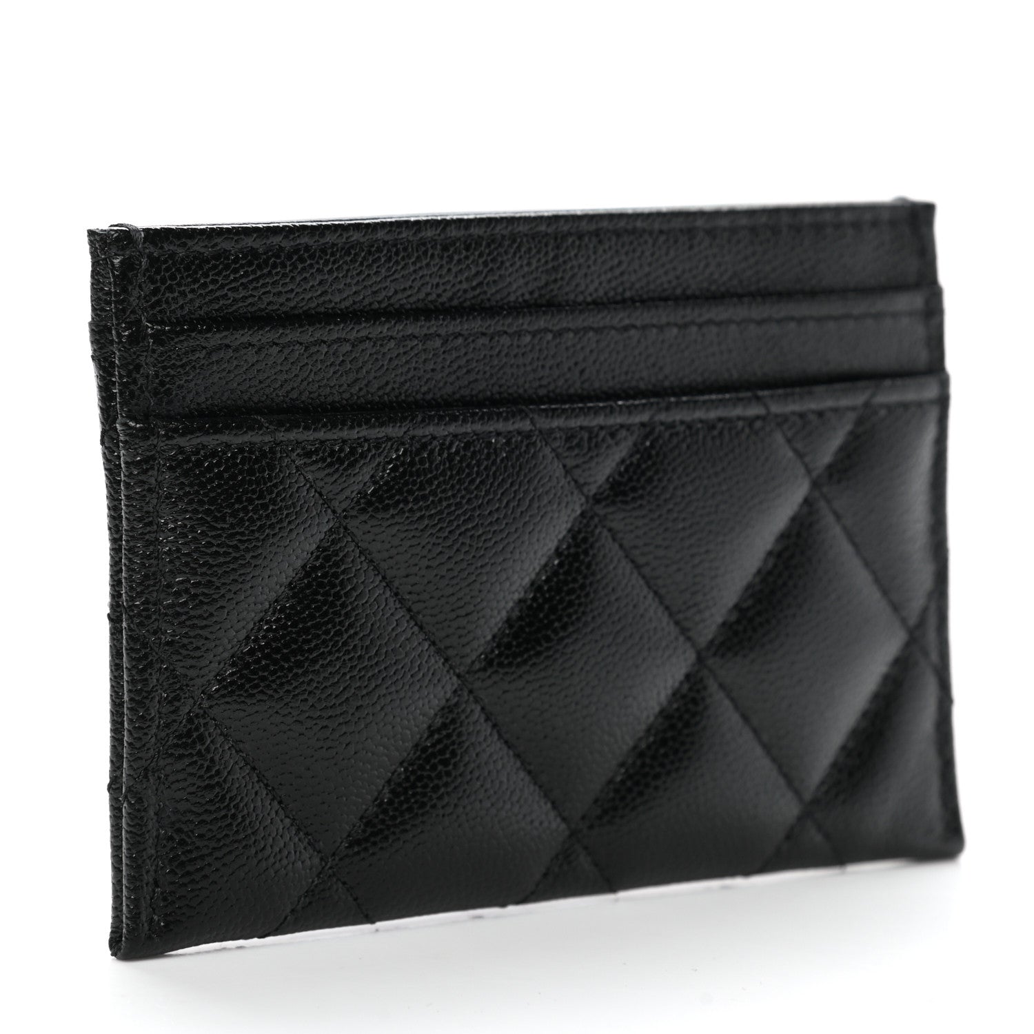 Chanel Caviar Quilted Studded CC Card Holder Black 3 of 9