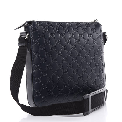 Gucci Guccissima Signature Small Messenger Bag Blue 3 of 10