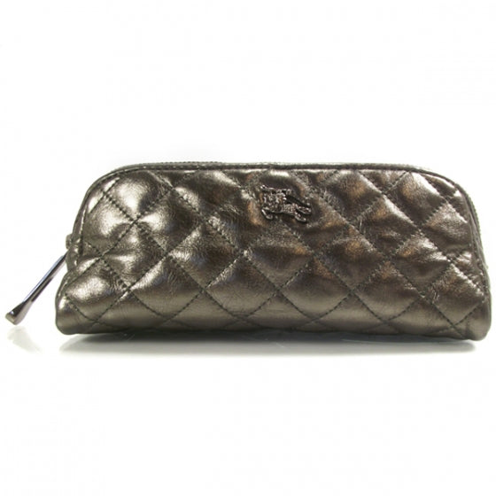 Burberry Leather Quilted Cosmetic Case Bronze 1 of 11