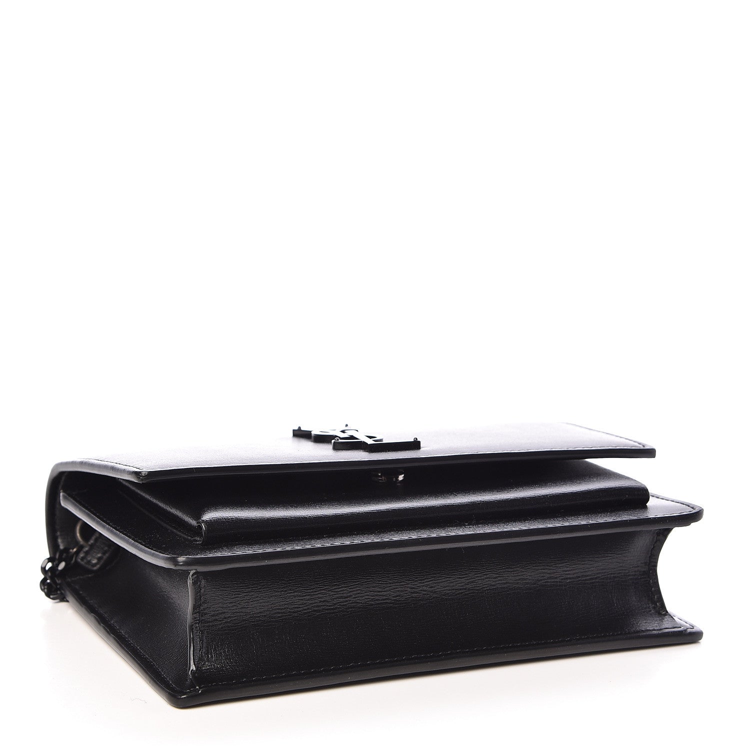 Saint Laurent Calfskin Monogram Sunset Chain Wallet Black 4 of 9