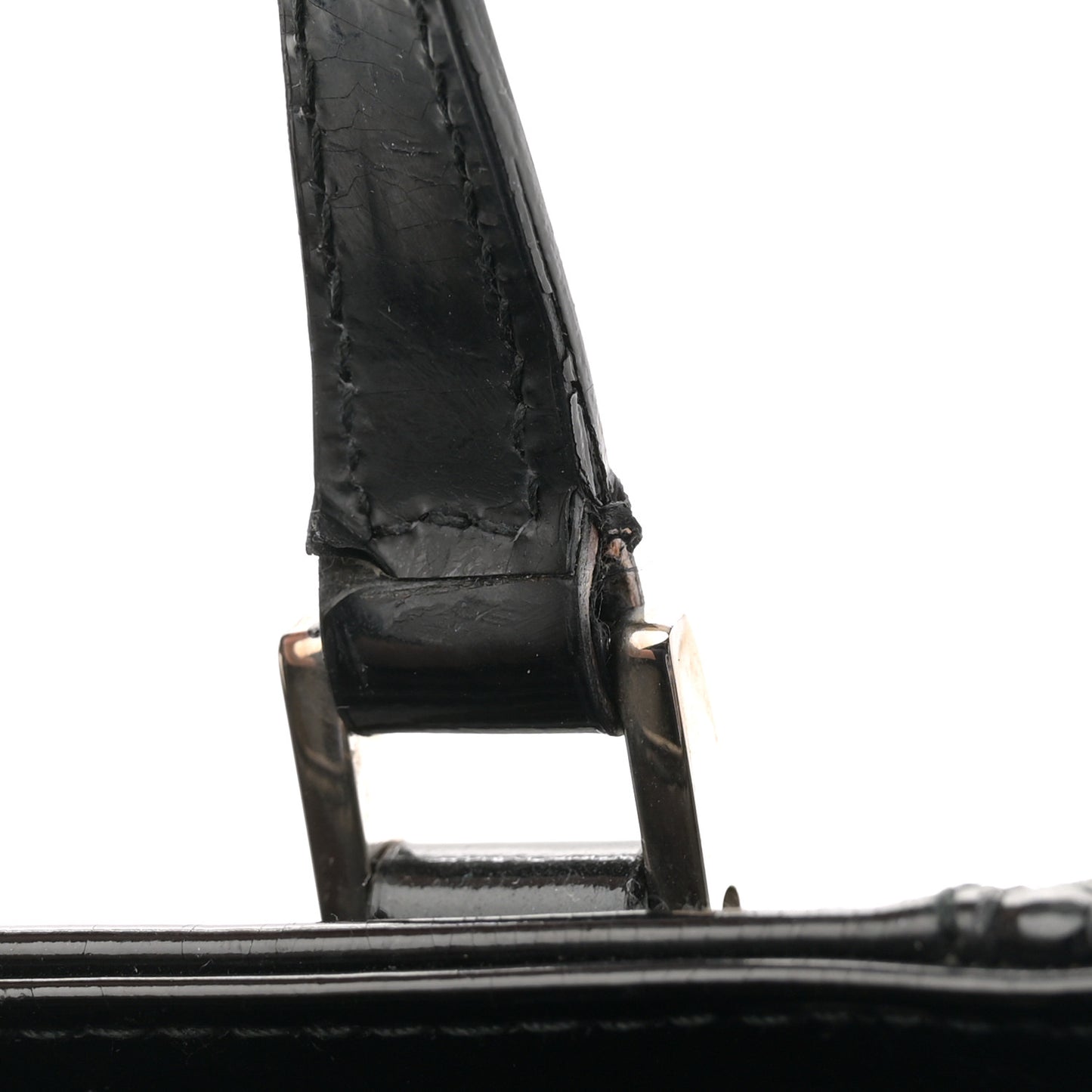 Denim Perforated Patent Trailer Trash Cadillac Tote Black