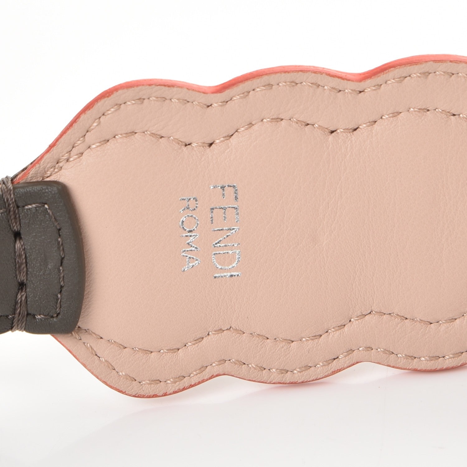Fendi Vitello Dolce Nappa Hypnoteyes Bi-Color Scalloped Spike Studded Strap You Carbone Plaster White Multicolor 6 of 7
