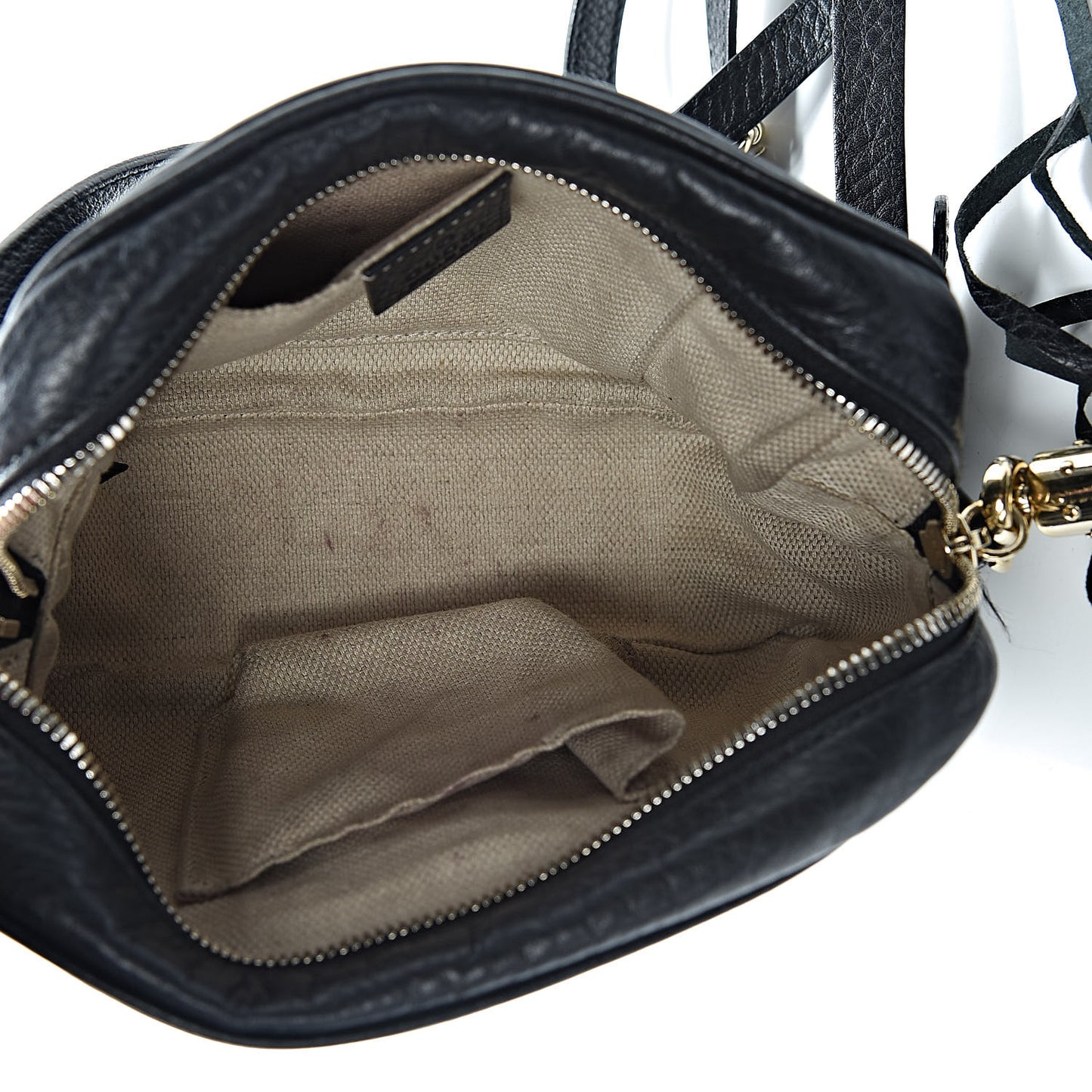 Pebbled Calfskin Small Soho Disco Bag Black