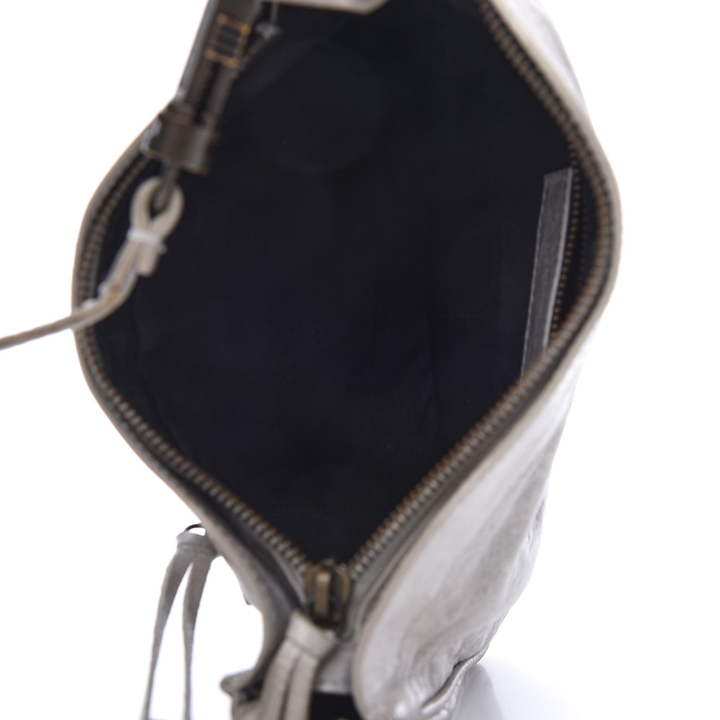 Agneau Classic Hardware Shoulder Bag Argent