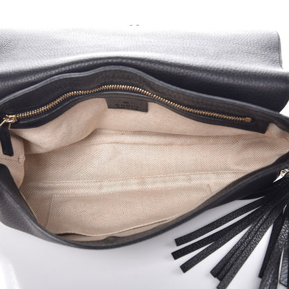 Gucci Pebbled Calfskin Medium Soho Flap Crossbody Black 5 of 7