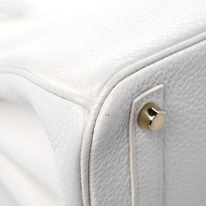 Hermes Taurillon Clemence Birkin 30 White 9 of 14