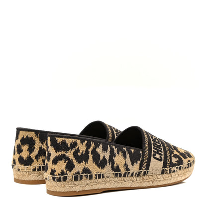 Christian Dior Cotton Embroidered Leopard Print Granville Espadrille 39 Natural 5 of 13