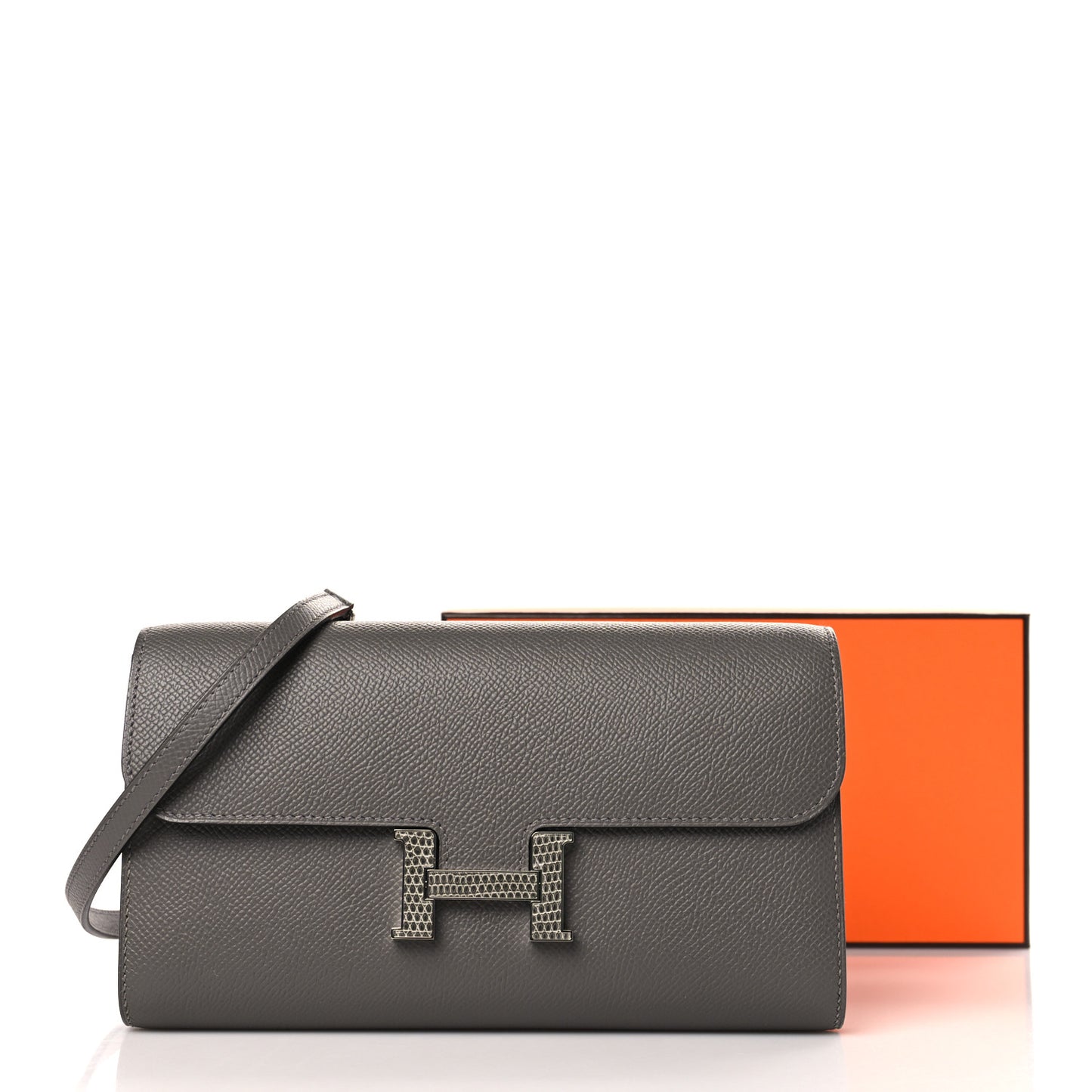 Epsom Lizard Constance Wallet To Go Gris Meyer Ombre