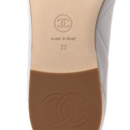Chanel Lambskin Quilted CC Cambon Ballet Flats 38 White Black 8 of 12