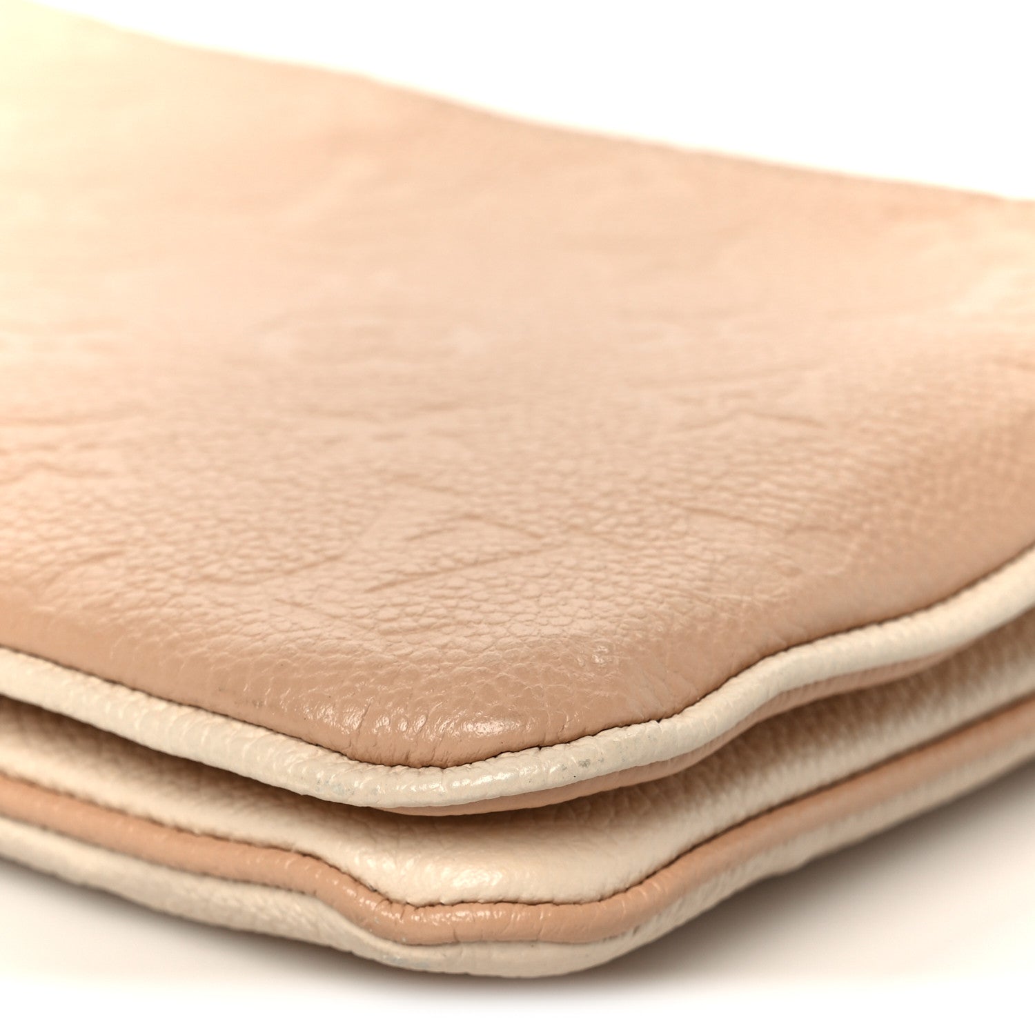 Louis Vuitton Empreinte Double Zip Pochette Beige Rose Creme 12 of 13