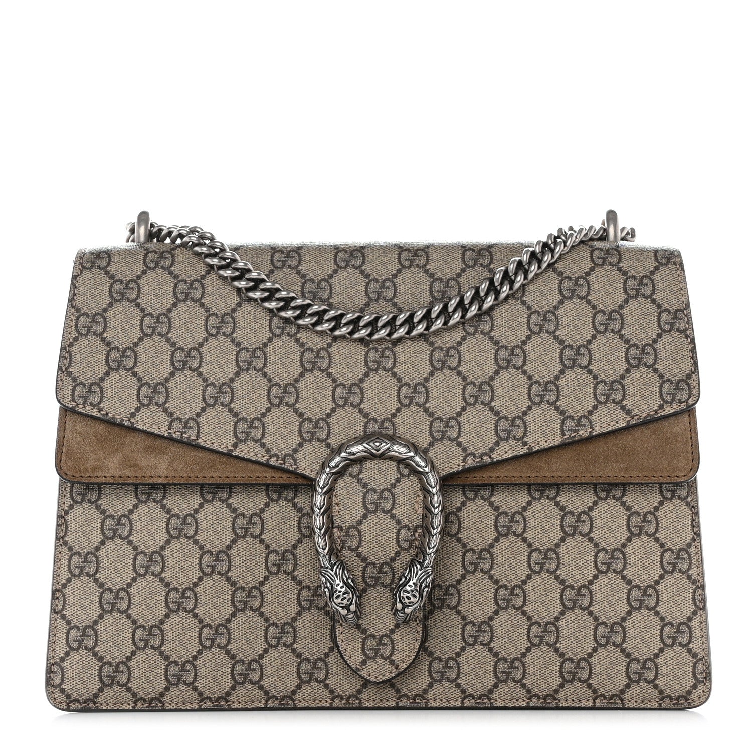 Gucci GG Supreme Monogram Medium Dionysus Shoulder Bag Taupe 1 of 12