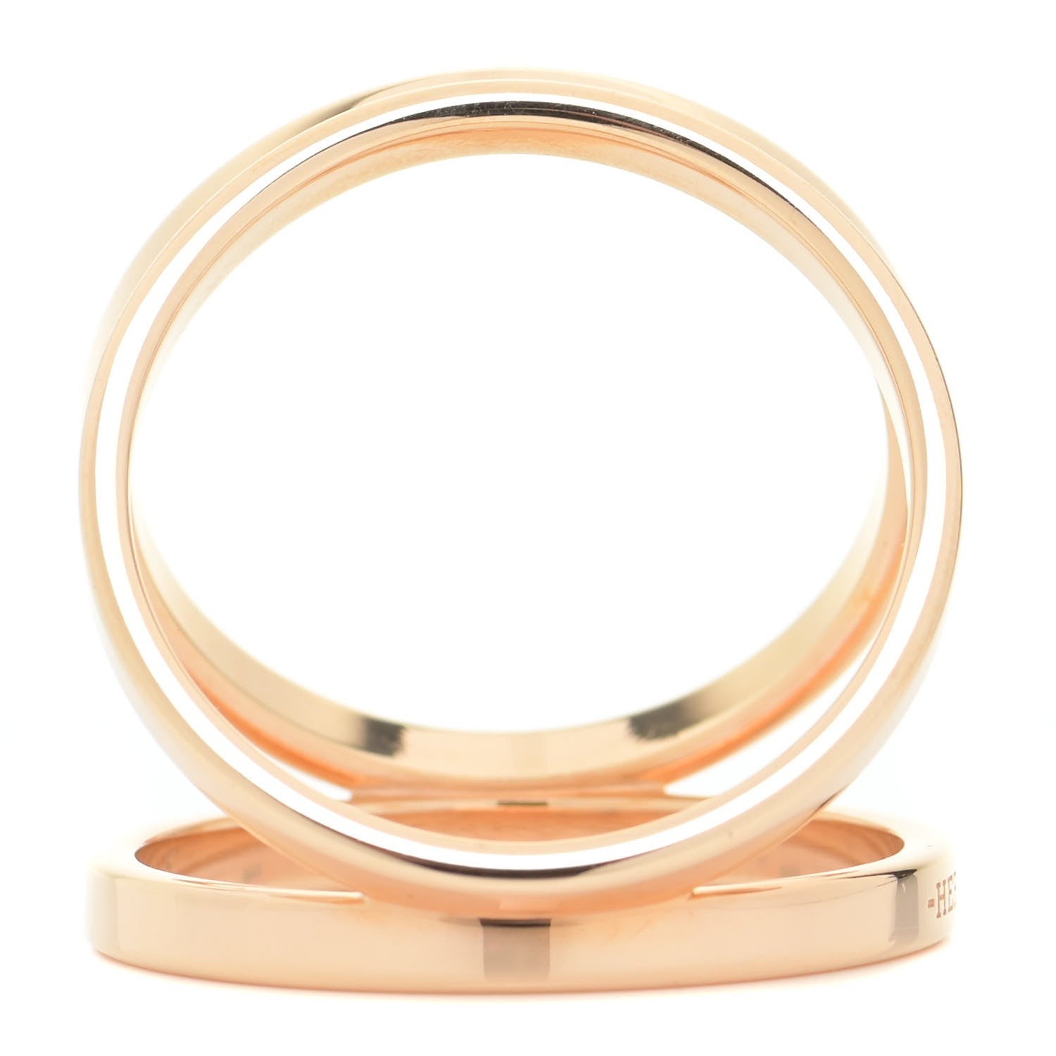 Hermes Permabrass Rose Gold Plated Trio Scarf Ring 4 of 6