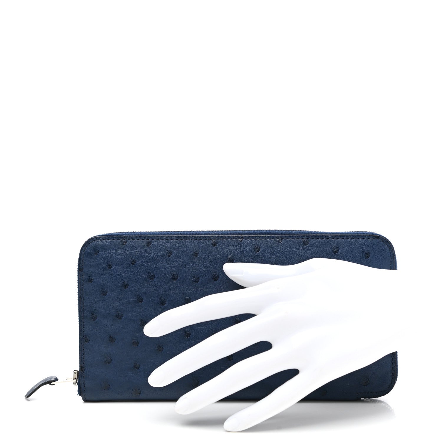 Hermes Ostrich Azap Wallet Bleu Roi 2 of 8