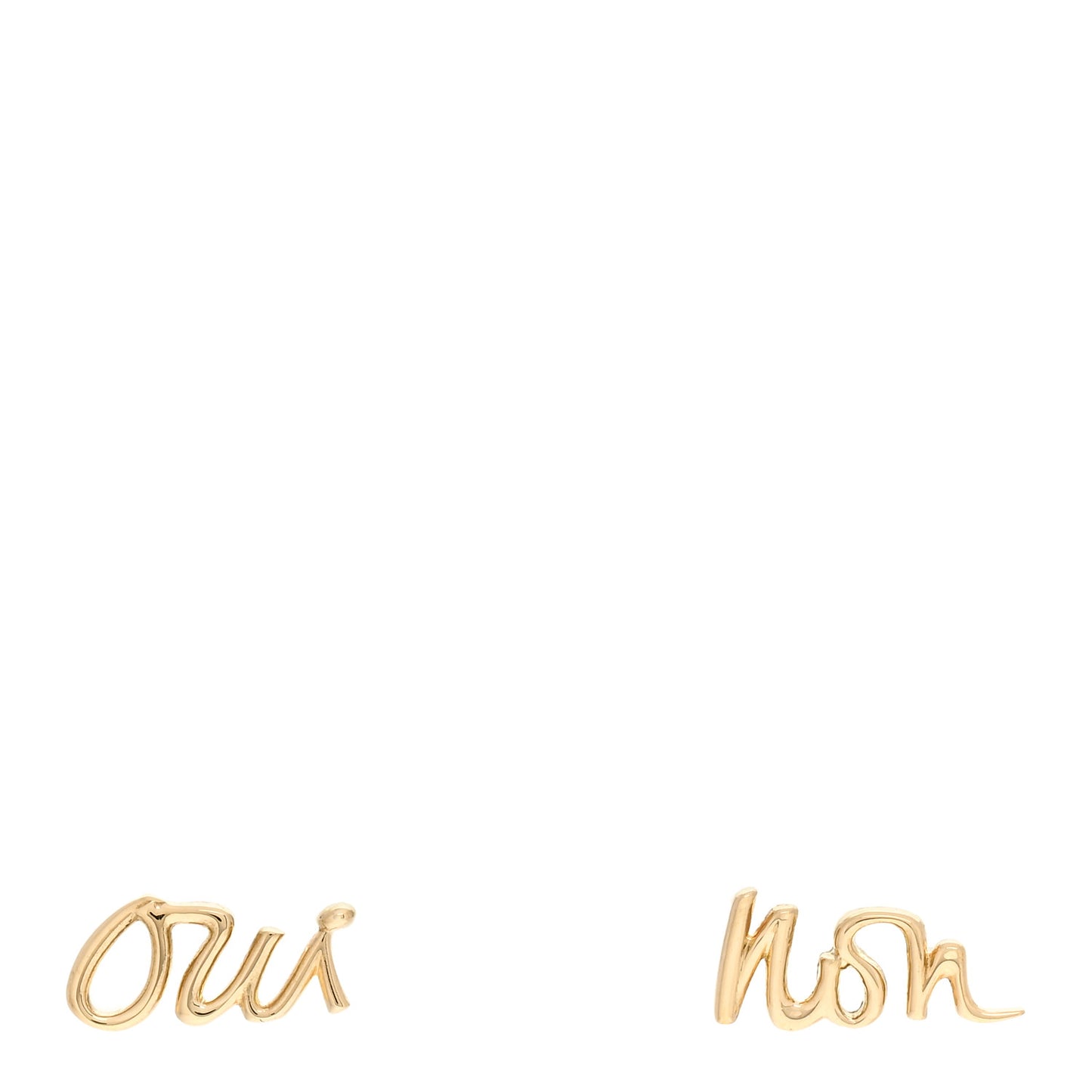 18K Yellow Gold Graffiti Oui Non Earrings