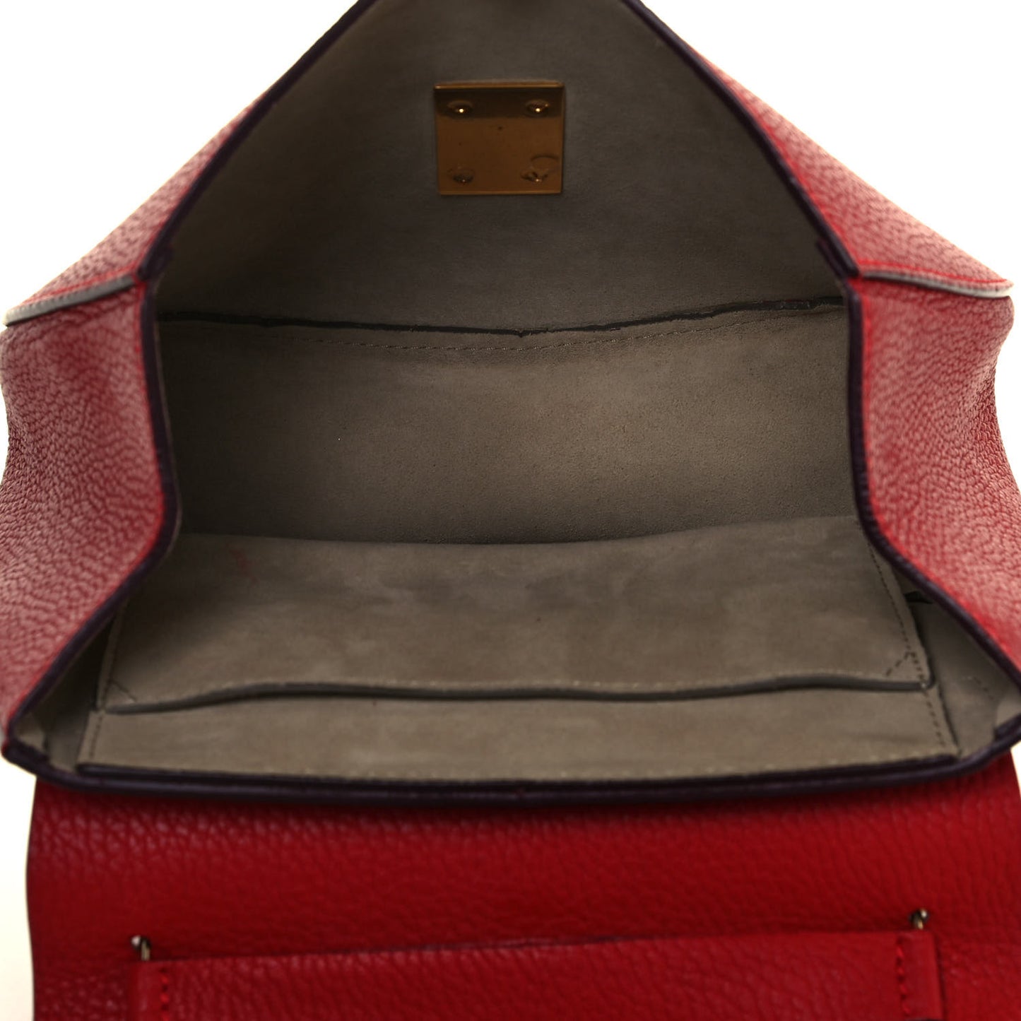 Grained Lambskin Drew Shoulder Bag Plaid Red