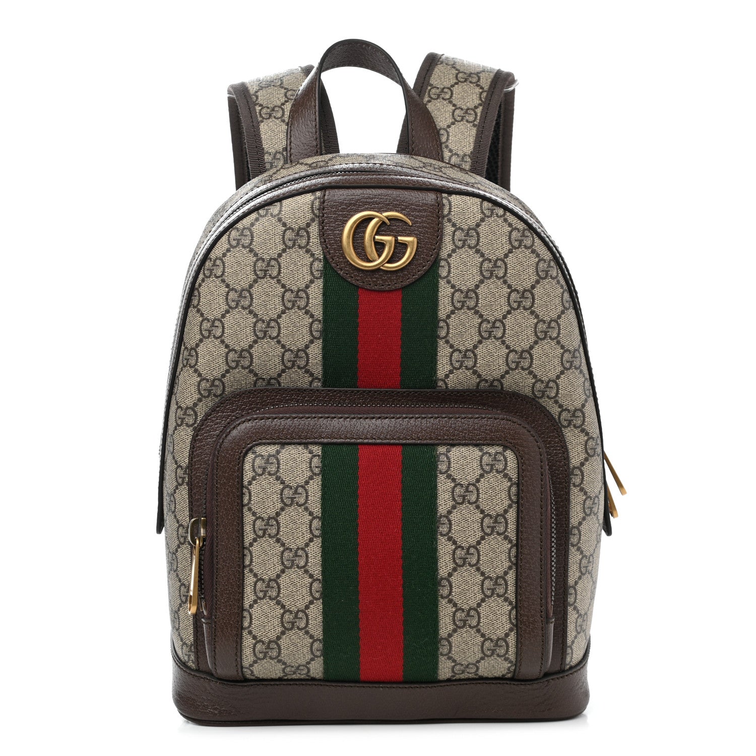 Gucci GG Supreme Monogram Calfskin Web Small Ophidia Day Backpack Beige Ebony New Acero 1 of 10