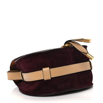 Chloe Suede Small Marcie Saddle Bag Burgundy 6 of 7