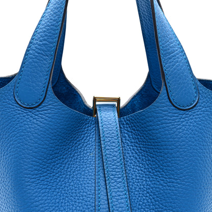 Hermes Taurillon Clemence Picotin Lock 18 PM Bleu Frida 7 of 9