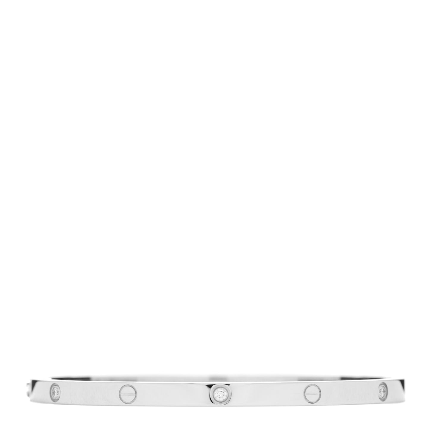 18K White Gold 6 Diamond Small LOVE Bracelet 16