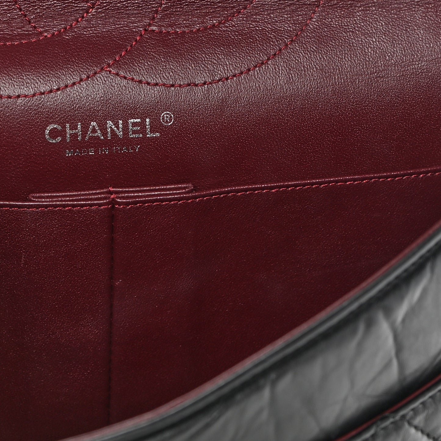 Aged Calfskin Quilted 2.55 Reissue 227 Flap Black
