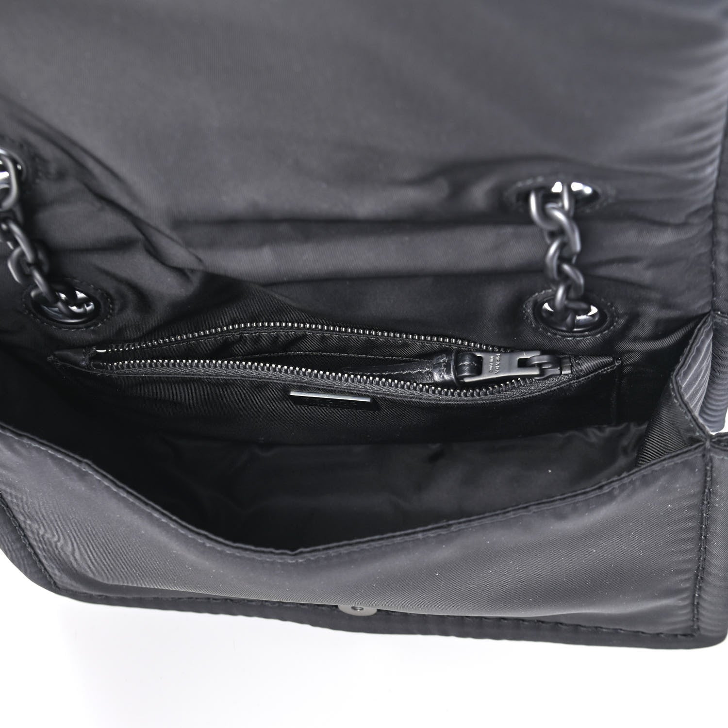 Prada Nylon Tessuto Chain Shoulder Bag Black 4 of 4
