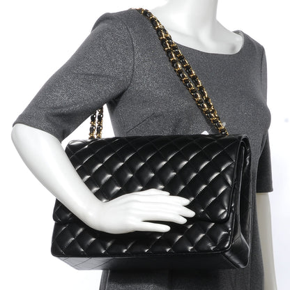 Chanel Lambskin Quilted Maxi Double Flap Black 2 of 7